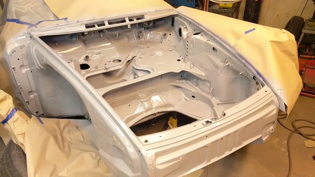 Porsche 911 epoxy primer trunk detail